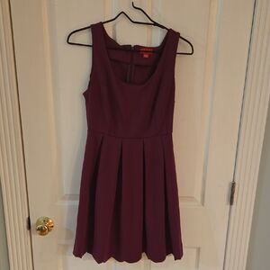 Elle Sleeveless Eggplant Fit & Flare Mini Dress